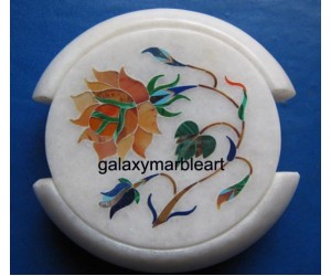 Indian marble inlay coaster set 3.5" Cs-42